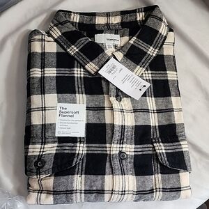 SONOMA MENS BIG & TALL flannel black cream new 1XL